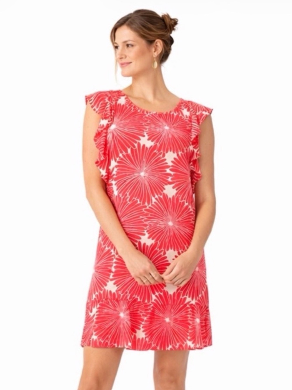 J. Crew Sunburst Flowers Flutter Sleeve Shift Dress